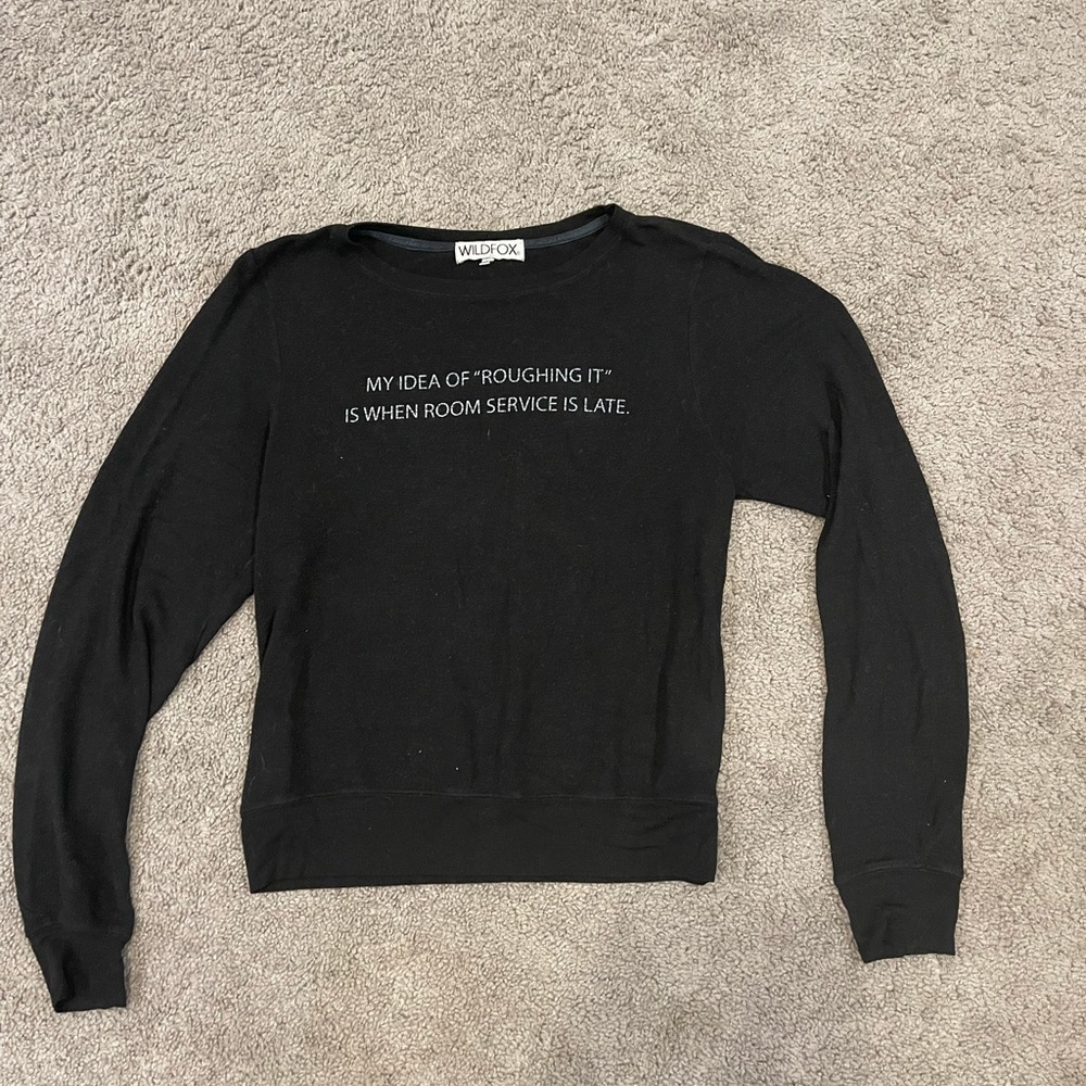 Wildfox Black Long Sleeve Shirt, size small